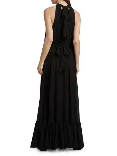 ALICE + OLIVIA Women's Jovie Ruffled Halter Maxi Dress - Black | Thumbnail 5 ALICE + OLIVIA Women's Jovie Ruffled Halter Maxi Dress - Black | Thumbnail 5