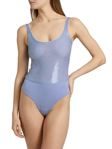 Generation Love Women's Dina Semi-Sheer Sequin Bodysuit - Opal | Thumbnail 6 Generation Love Women's Dina Semi-Sheer Sequin Bodysuit - Opal | Thumbnail 6
