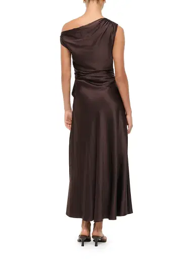 Staud Women's Phare Draped Stretch Silk Maxi Dress - Earth - Size 12 | Thumbnail 4 Staud Women's Phare Draped Stretch Silk Maxi Dress - Earth - Size 12 | Thumbnail 4