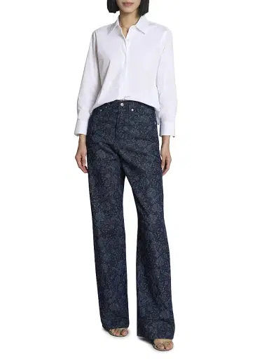 Dries Van Noten Women's Clavini Poplin Button-Front Shirt - White | Thumbnail 2 Dries Van Noten Women's Clavini Poplin Button-Front Shirt - White | Thumbnail 2