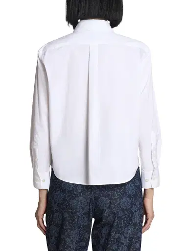 Dries Van Noten Women's Clavini Poplin Button-Front Shirt - White | Thumbnail 5 Dries Van Noten Women's Clavini Poplin Button-Front Shirt - White | Thumbnail 5