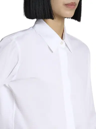 Dries Van Noten Women's Clavini Poplin Button-Front Shirt - White | Thumbnail 6 Dries Van Noten Women's Clavini Poplin Button-Front Shirt - White | Thumbnail 6