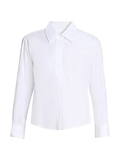 Dries Van Noten Women's Clavini Poplin Button-Front Shirt - White | Thumbnail 1 Dries Van Noten Women's Clavini Poplin Button-Front Shirt - White | Thumbnail 1