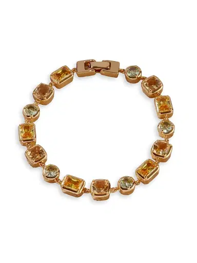 Luv AJ Women's The Diana 18K-Gold-Plated, Citrine & Cubic Zirconia Bracelet - Gold | Thumbnail 1 Luv AJ Women's The Diana 18K-Gold-Plated, Citrine & Cubic Zirconia Bracelet - Gold | Thumbnail 1