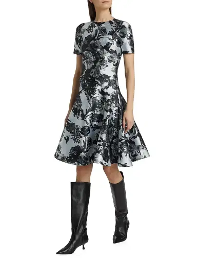 PRABAL GURUNG Women's Princess Seam Short-Sleeve Fit & Flare Dress | Thumbnail 2 PRABAL GURUNG Women's Princess Seam Short-Sleeve Fit & Flare Dress | Thumbnail 2