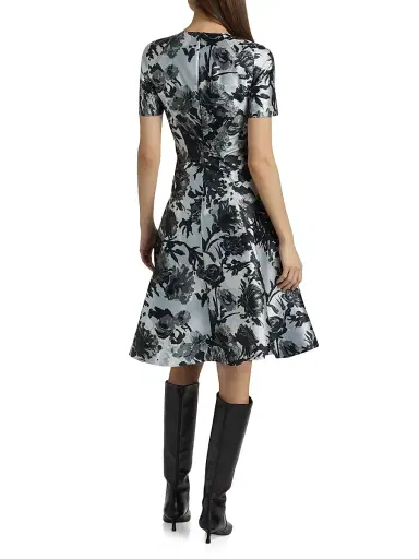 PRABAL GURUNG Women's Princess Seam Short-Sleeve Fit & Flare Dress | Thumbnail 5 PRABAL GURUNG Women's Princess Seam Short-Sleeve Fit & Flare Dress | Thumbnail 5