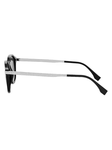 Fendi Men's Essential 52MM Square Sunglasses - Shiny Black Smoke | Thumbnail 3 Fendi Men's Essential 52MM Square Sunglasses - Shiny Black Smoke | Thumbnail 3
