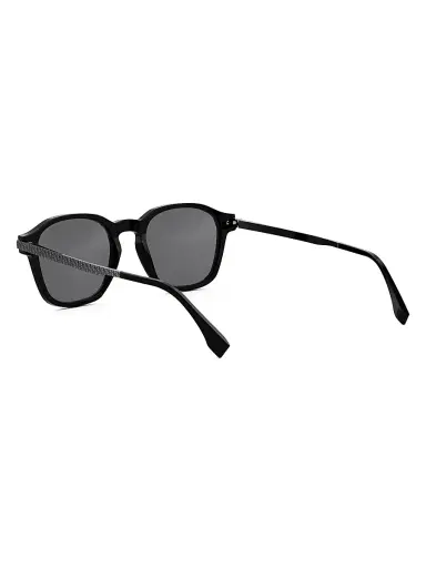 Fendi Men's Essential 52MM Square Sunglasses - Shiny Black Smoke | Thumbnail 4 Fendi Men's Essential 52MM Square Sunglasses - Shiny Black Smoke | Thumbnail 4