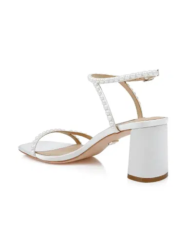 BADGLEY MISCHKA Women's Giabella 65MM Imitation Pearl-Embellished Satin Sandals | Thumbnail 2 BADGLEY MISCHKA Women's Giabella 65MM Imitation Pearl-Embellished Satin Sandals | Thumbnail 2
