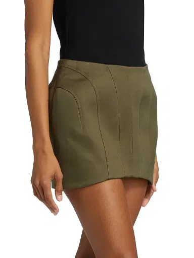 Mugler Women's Jupe Structured Miniskirt - Khaki | Thumbnail 4 Mugler Women's Jupe Structured Miniskirt - Khaki | Thumbnail 4