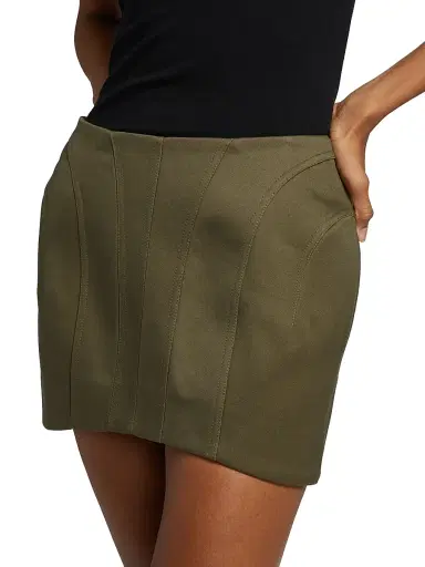 Mugler Women's Jupe Structured Miniskirt - Khaki | Thumbnail 6 Mugler Women's Jupe Structured Miniskirt - Khaki | Thumbnail 6