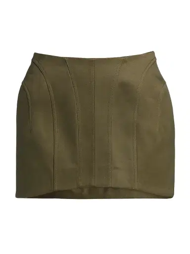 Mugler Women's Jupe Structured Miniskirt - Khaki | Thumbnail 1 Mugler Women's Jupe Structured Miniskirt - Khaki | Thumbnail 1