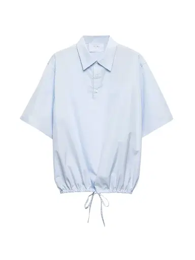 Prada Men's Short-Sleeved Cotton Shirt - Blue | Thumbnail 1 Prada Men's Short-Sleeved Cotton Shirt - Blue | Thumbnail 1