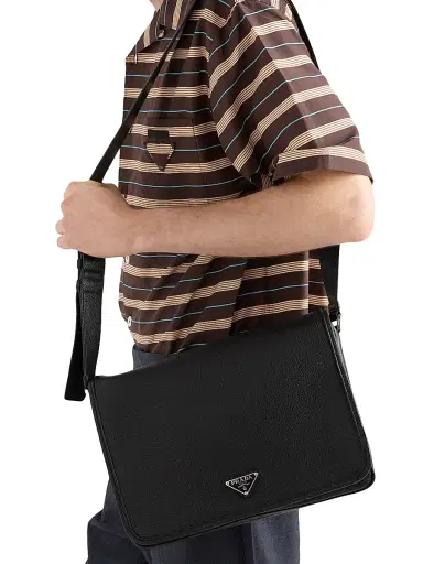 Prada Men's Leather Shoulder Bag - Black | Thumbnail 7 Prada Men's Leather Shoulder Bag - Black | Thumbnail 7