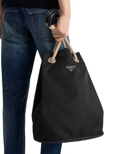 Prada Men's Mariner Re-Nylon Tote Bag - Black | Thumbnail 8 Prada Men's Mariner Re-Nylon Tote Bag - Black | Thumbnail 8