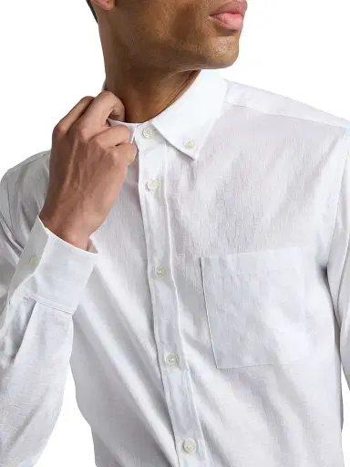 Ferragamo Men's Monogram Cotton Button-Down Oxford Shirt - White - Size 15.75 | Thumbnail 6 Ferragamo Men's Monogram Cotton Button-Down Oxford Shirt - White - Size 15.75 | Thumbnail 6