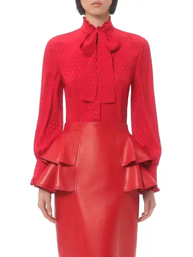 Valentino Garavani Women's Crepe De Chine Shirt with Cour De Coeur Print - Paris - Size 2 | Thumbnail 3 Valentino Garavani Women's Crepe De Chine Shirt with Cour De Coeur Print - Paris - Size 2 | Thumbnail 3