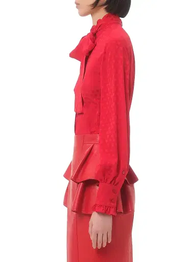 Valentino Garavani Women's Crepe De Chine Shirt with Cour De Coeur Print - Paris - Size 2 | Thumbnail 4 Valentino Garavani Women's Crepe De Chine Shirt with Cour De Coeur Print - Paris - Size 2 | Thumbnail 4