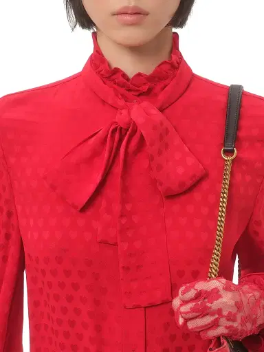 Valentino Garavani Women's Crepe De Chine Shirt with Cour De Coeur Print - Paris - Size 2 | Thumbnail 6 Valentino Garavani Women's Crepe De Chine Shirt with Cour De Coeur Print - Paris - Size 2 | Thumbnail 6