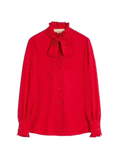 Valentino Garavani Women's Crepe De Chine Shirt with Cour De Coeur Print - Paris - Size 2 | Thumbnail 1 Valentino Garavani Women's Crepe De Chine Shirt with Cour De Coeur Print - Paris - Size 2 | Thumbnail 1