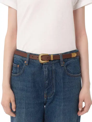Valentino Garavani Women's VLogo Signature Calfskin Belt 20MM | Thumbnail 5 Valentino Garavani Women's VLogo Signature Calfskin Belt 20MM | Thumbnail 5