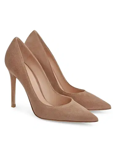 Gianvito Rossi Women's 105MM Suede Stiletto-Heel Pumps - Praline | Thumbnail 2 Gianvito Rossi Women's 105MM Suede Stiletto-Heel Pumps - Praline | Thumbnail 2