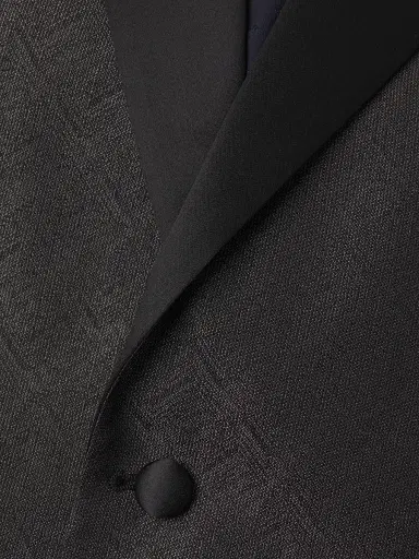 Emporio Armani Men's Shiny Woven Dinner Jacket - Charcoal | Thumbnail 6 Emporio Armani Men's Shiny Woven Dinner Jacket - Charcoal | Thumbnail 6