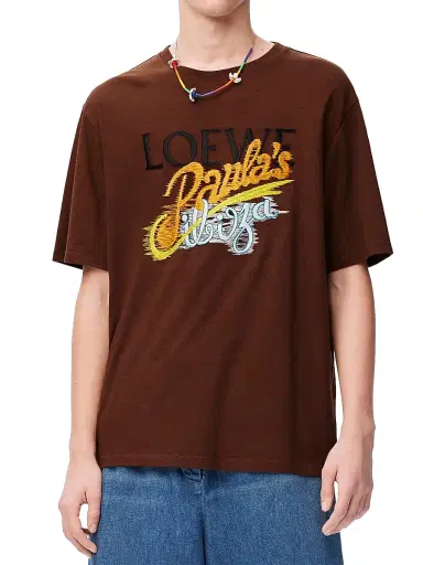 LOEWE Men's x Paula's Ibiza Paula Logo Loose-Fit T-Shirt - Brown Multicolor | Thumbnail 3 LOEWE Men's x Paula's Ibiza Paula Logo Loose-Fit T-Shirt - Brown Multicolor | Thumbnail 3