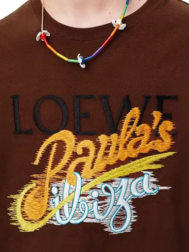 LOEWE Men's x Paula's Ibiza Paula Logo Loose-Fit T-Shirt - Brown Multicolor | Thumbnail 5 LOEWE Men's x Paula's Ibiza Paula Logo Loose-Fit T-Shirt - Brown Multicolor | Thumbnail 5