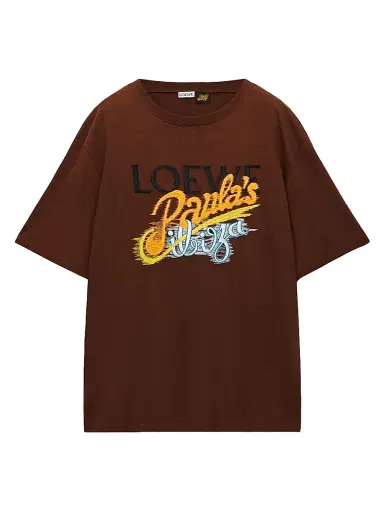 LOEWE Men's x Paula's Ibiza Paula Logo Loose-Fit T-Shirt - Brown Multicolor | Thumbnail 1 LOEWE Men's x Paula's Ibiza Paula Logo Loose-Fit T-Shirt - Brown Multicolor | Thumbnail 1
