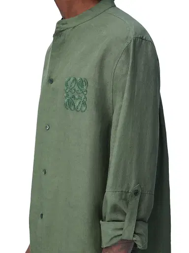 Loewe Men's x Paula's Ibiza Monogram Woven Long-Sleeve Shirt - Sage | Thumbnail 6 Loewe Men's x Paula's Ibiza Monogram Woven Long-Sleeve Shirt - Sage | Thumbnail 6