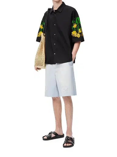 Loewe Men's x Paula's Ibiza Tulip Short-Sleeve Shirt - Black - Size 34 | Thumbnail 2 Loewe Men's x Paula's Ibiza Tulip Short-Sleeve Shirt - Black - Size 34 | Thumbnail 2