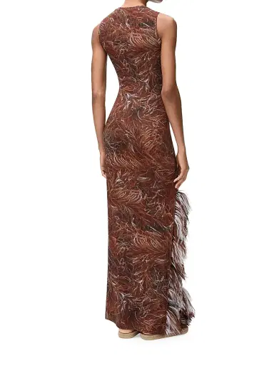 LOEWE Women's x Paula's Ibiza Feather Tank Maxi Dress - Brown Multicolor | Thumbnail 3 LOEWE Women's x Paula's Ibiza Feather Tank Maxi Dress - Brown Multicolor | Thumbnail 3