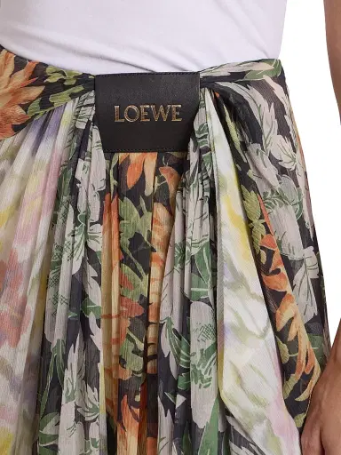 LOEWE Women's Floral Silk-Blend Draped Wide-Leg Pants | Thumbnail 6 LOEWE Women's Floral Silk-Blend Draped Wide-Leg Pants | Thumbnail 6