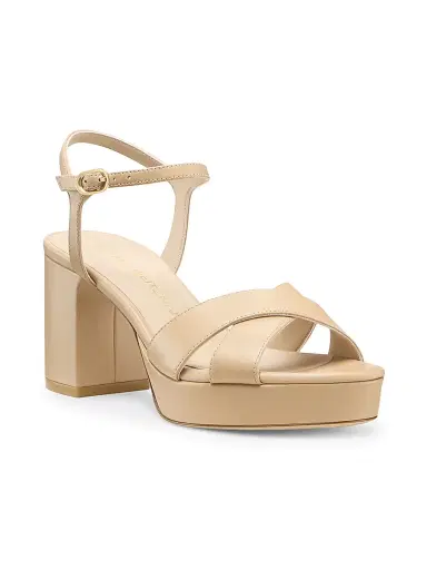 Stuart Weitzman Women's Dayna 80MM Leather Platform Sandals - Beige - Size 9.5 | Thumbnail 2 Stuart Weitzman Women's Dayna 80MM Leather Platform Sandals - Beige - Size 9.5 | Thumbnail 2
