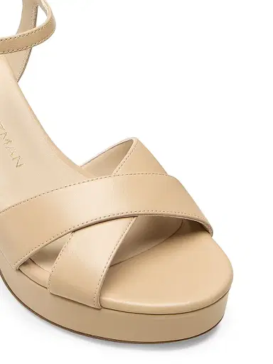 Stuart Weitzman Women's Dayna 80MM Leather Platform Sandals - Beige - Size 9.5 | Thumbnail 3 Stuart Weitzman Women's Dayna 80MM Leather Platform Sandals - Beige - Size 9.5 | Thumbnail 3