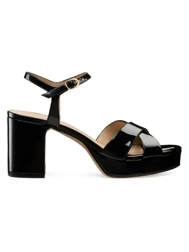 Stuart Weitzman Women's Dayna 80MM Patent Leather Platform Sandals - Black - Size 9.5 | Thumbnail 1 Stuart Weitzman Women's Dayna 80MM Patent Leather Platform Sandals - Black - Size 9.5 | Thumbnail 1