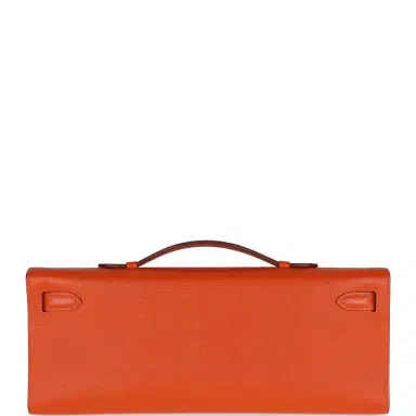 HERMÈS Pre-owned Hermes Kelly Cut Feu Epsom Palladium Hardware | Thumbnail 4 HERMÈS Pre-owned Hermes Kelly Cut Feu Epsom Palladium Hardware | Thumbnail 4