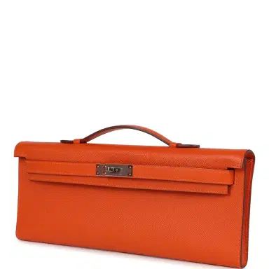 HERMÈS Pre-owned Hermes Kelly Cut Feu Epsom Palladium Hardware | Thumbnail 5 HERMÈS Pre-owned Hermes Kelly Cut Feu Epsom Palladium Hardware | Thumbnail 5