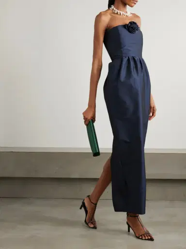 BERNADETTE Lena Strapless Appliquéd Taffeta Maxi Dress | Thumbnail 2 BERNADETTE Lena Strapless Appliquéd Taffeta Maxi Dress | Thumbnail 2