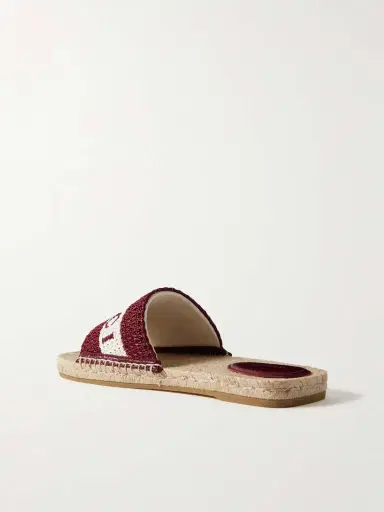 Gucci Numa Embroidered Striped Raffia Slides | Thumbnail 3 Gucci Numa Embroidered Striped Raffia Slides | Thumbnail 3