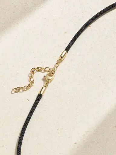 STONE AND STRAND Large Peace 14-karat Gold And Cord Choker | Thumbnail 3 STONE AND STRAND Large Peace 14-karat Gold And Cord Choker | Thumbnail 3