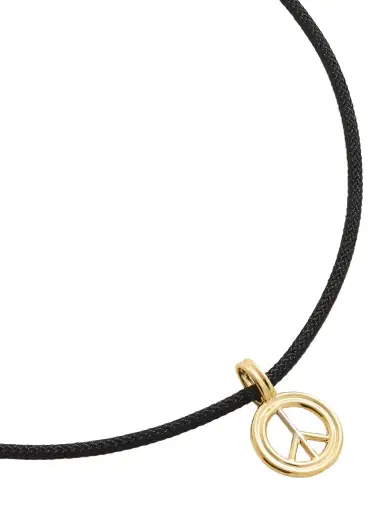 STONE AND STRAND Large Peace 14-karat Gold And Cord Choker | Thumbnail 1 STONE AND STRAND Large Peace 14-karat Gold And Cord Choker | Thumbnail 1
