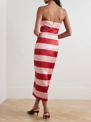 Emilia Wickstead Leila Strapless Striped Duchesse-satin Midi Dress | Thumbnail 3 Emilia Wickstead Leila Strapless Striped Duchesse-satin Midi Dress | Thumbnail 3