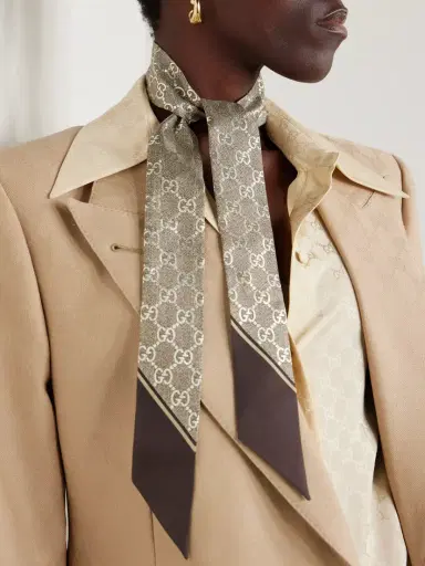 Gucci Printed Silk-twill Scarf | Thumbnail 2 Gucci Printed Silk-twill Scarf | Thumbnail 2