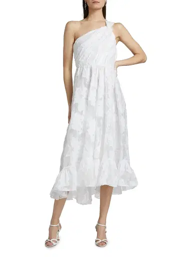 Cinq à Sept Women's Asilia Paper Floral Organza Midi-Dress - White | Thumbnail 3 Cinq à Sept Women's Asilia Paper Floral Organza Midi-Dress - White | Thumbnail 3