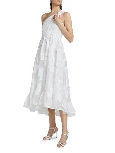 Cinq à Sept Women's Asilia Paper Floral Organza Midi-Dress - White | Thumbnail 4 Cinq à Sept Women's Asilia Paper Floral Organza Midi-Dress - White | Thumbnail 4