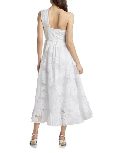 Cinq à Sept Women's Asilia Paper Floral Organza Midi-Dress - White | Thumbnail 5 Cinq à Sept Women's Asilia Paper Floral Organza Midi-Dress - White | Thumbnail 5