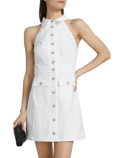 Cinq à Sept Women's Lillian Cotton-Blend Sleeveless Minidress - White | Thumbnail 3 Cinq à Sept Women's Lillian Cotton-Blend Sleeveless Minidress - White | Thumbnail 3
