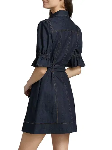 Cinq à Sept Women's Holly Stretch-Denim Tie-Waist Minidress - Indigo | Thumbnail 5 Cinq à Sept Women's Holly Stretch-Denim Tie-Waist Minidress - Indigo | Thumbnail 5